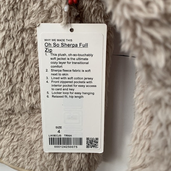 Lululemon Oh So Sherpa Full Zip - Size 4 - Picture 7 of 9